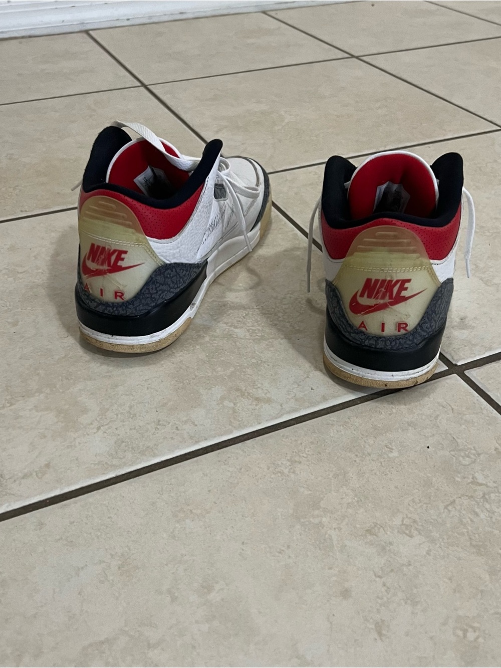 Jordan Retro Style White, Red & Black Sneakers